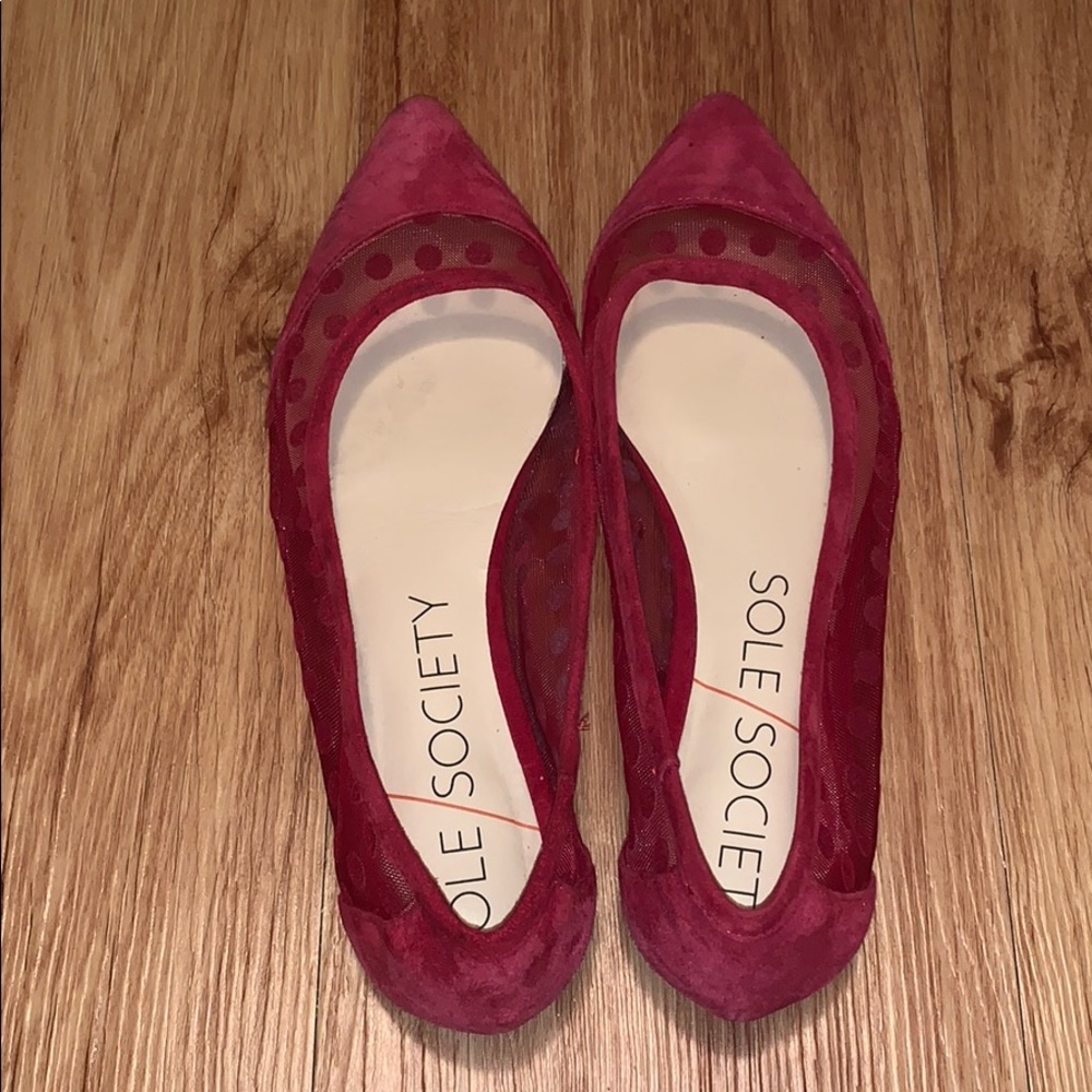 Suede flat shoes with a little heel